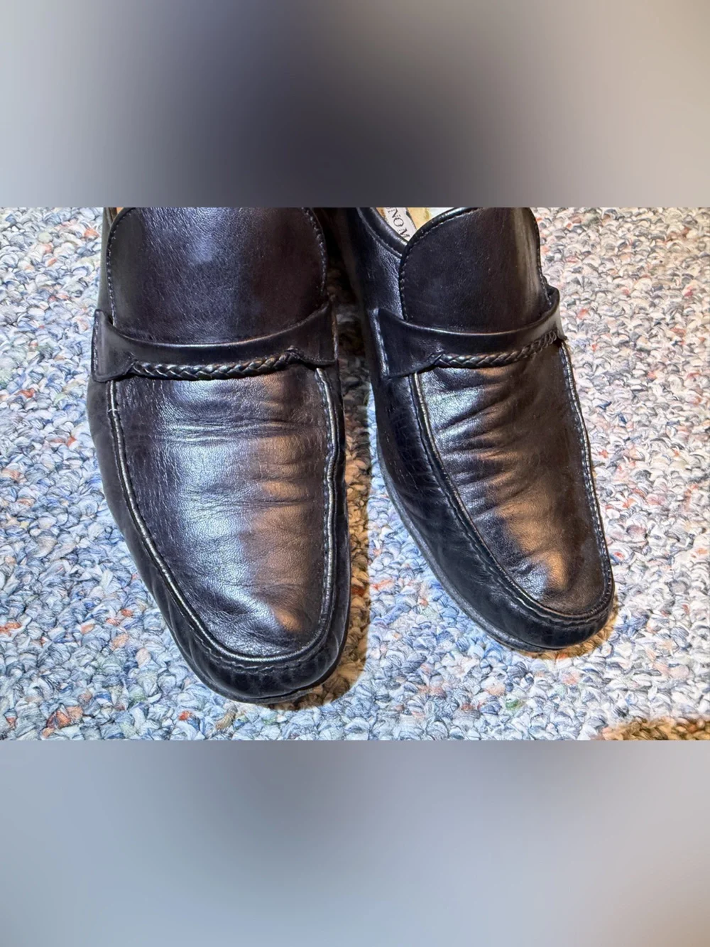 1985 vintage men’s Bruno Magli black dress shoes slip on size 12 M
